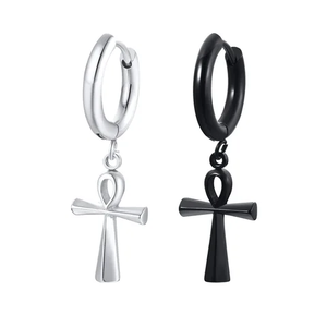 TGE320 - Boucles d'oreilles en forme croix Egyptian