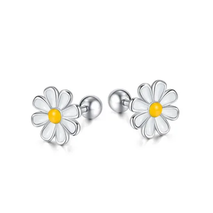 TGE333 - Boucles d'oreilles en fleur margerite