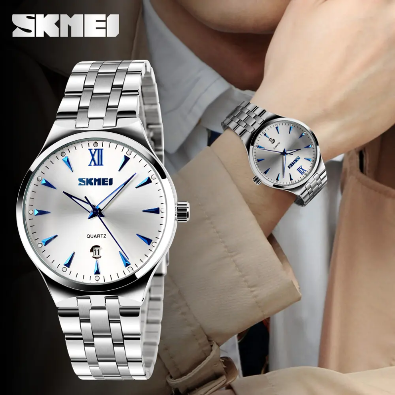 9071 SKMEI - montre à quartz de marque pour hommes, Stainless steel, waterproof