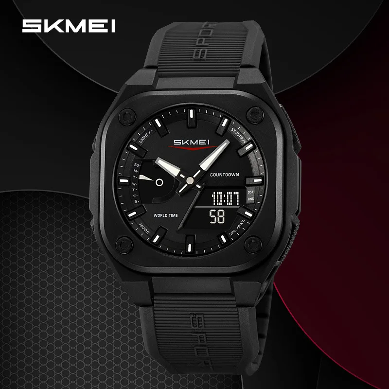 2328 SKMEI Montre numérique pour hommes, bracelet en plastique, waterproof