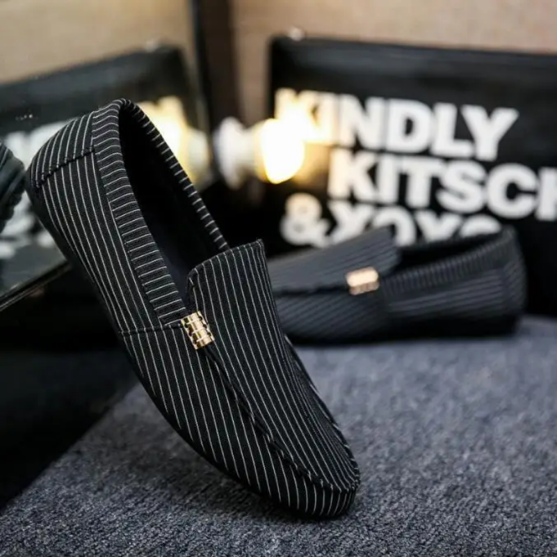 KJM12 - Mocassins en toile respirante à enfiler - tendance et confortables