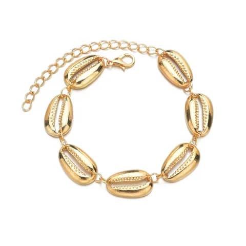 JDWB2303005 -  Bracelet de coquillage creux en acier inoxydable pour femmes - plaqué or 18k