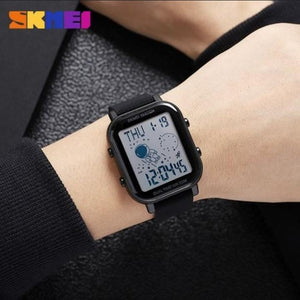 SKMEI 1888 Men's Digital Watch - Multifunctional - Waterproof 30M Running Sports pedometer - Stainless Steel