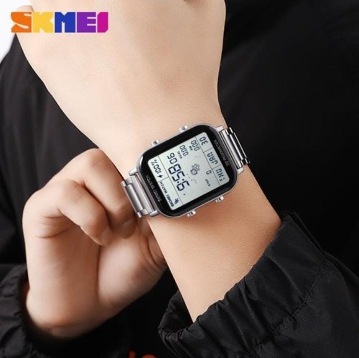 SKMEI 1888 Men's Digital Watch - Multifunctional - Waterproof 30M Running Sports pedometer - Stainless Steel