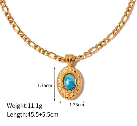 Ensemble de bijoux étanches texturés, acier inoxydable, visage martelé, motif de mer, boucles d'oreilles turquoise, boucles d'oreilles, collier, bague - JDN2307017 - JDE2307034 - JDR2307015