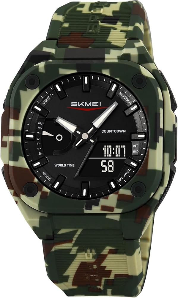 2328 SKMEI Montre numérique pour hommes, bracelet en plastique, waterproof