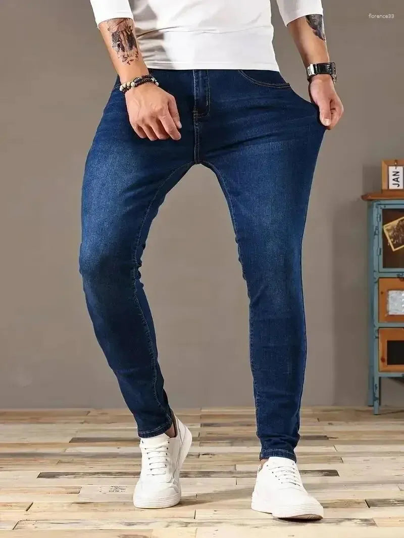 JEANS 1083 - Casual Slim Fit Straight Stretch Feet Skinny Zipper Jeans