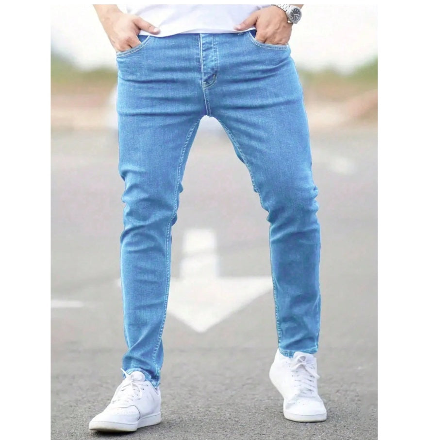 JEANS 1083 - Casual Slim Fit Straight Stretch Feet Skinny Zipper Jeans