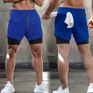 VE-TD-056 -  Sport Shorts pour homme à 2 etages 2 In 1, Fitness Training Jogging