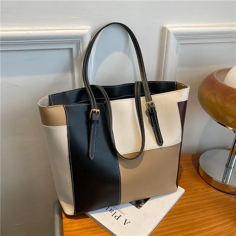 FANXI YM0365 - Sac à main en cuir pour femme, grande capacité, fermeture a glissière