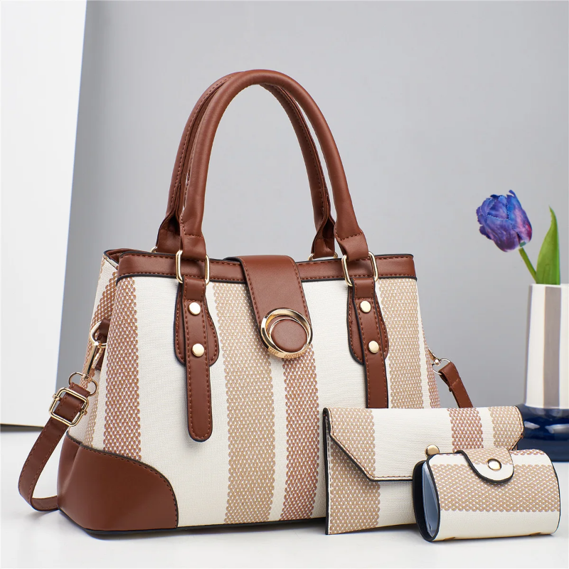 FANXI YMX235 - Sac à main en cuir pour femme - 3 pièces