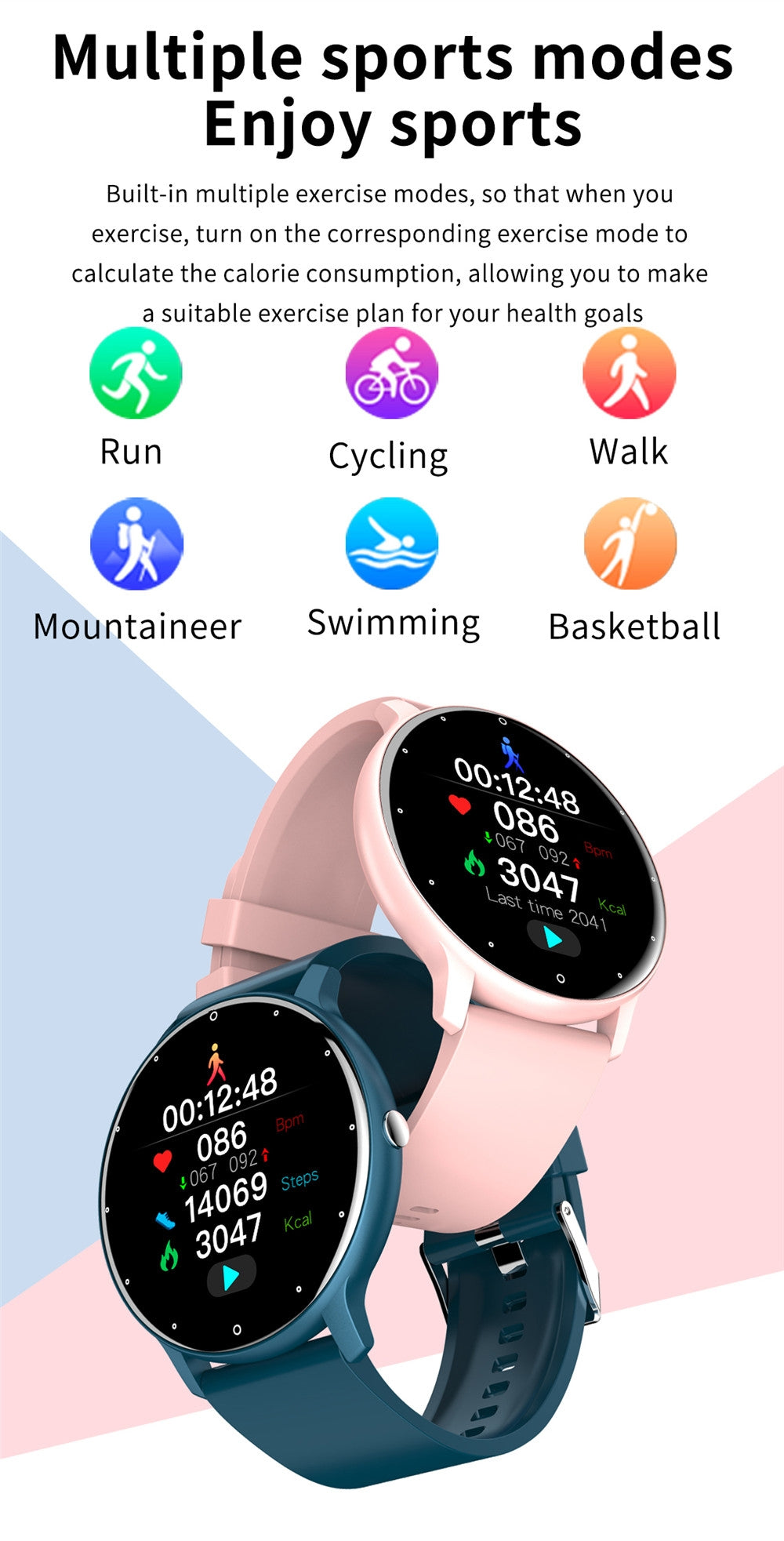 ZL02 SmartWatch - moniteur de Tension  & de fréquence cardiaque