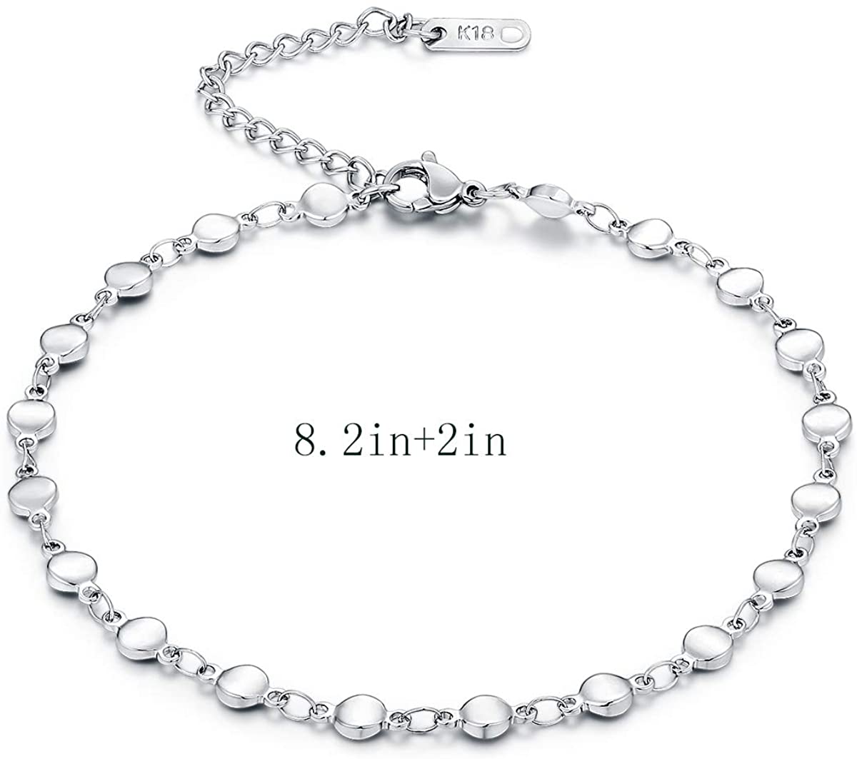 Bracelet de cheville Stainless Steel, ajustable pour femmes