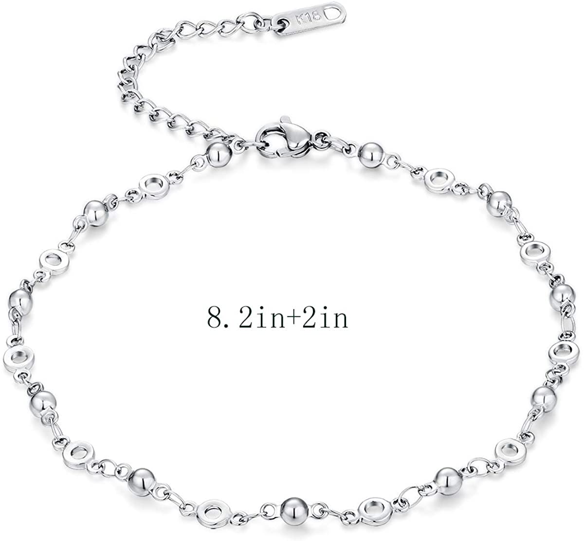 Bracelet de cheville Stainless Steel, ajustable pour femmes