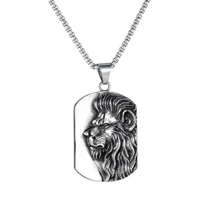 Chaine tgn547 plaque lion - Stainless Steel pour homme