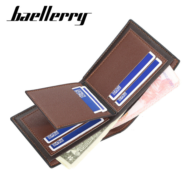 Portefeuille pour hommes, multi-cartes, porte-monnaie fin, tendance, en PU DR035