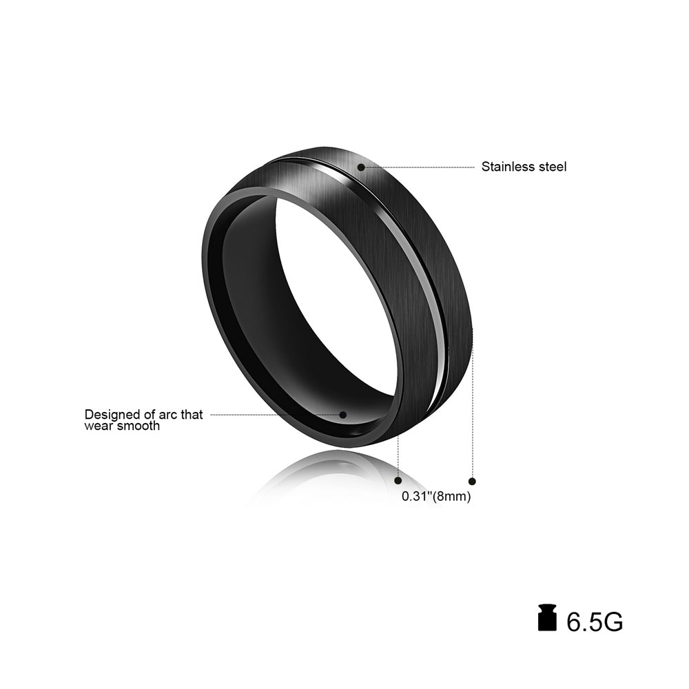 Bague tgr038 noir, modèle spécial, Stainless Steel