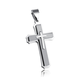 Chaine tgn068 avec medaille en croix - Stainless Steel pour homme