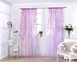 Rideaux transparents en tissu polyester, avec motifs de branches de saule, pour le salon (vente par paire)