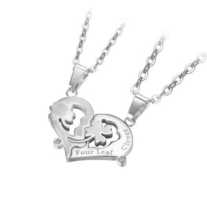 Chaine couple TGN636 demi-coeur pour homme et femme, Stainless Steel