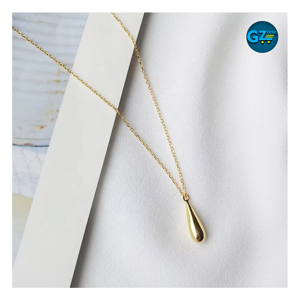 JDN103578, Collier 18K Gold plated simple pendentif goutte d’eau,