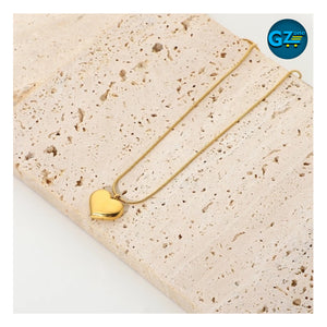 JDN20530 ,Collier 18K Gold plated, pendentif coeur simple